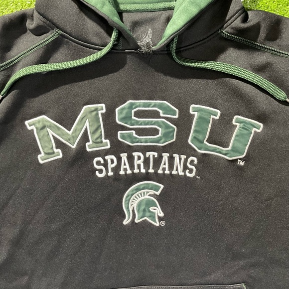 Black Vintage MSU Spartans Hoodie - Picture 3 of 10